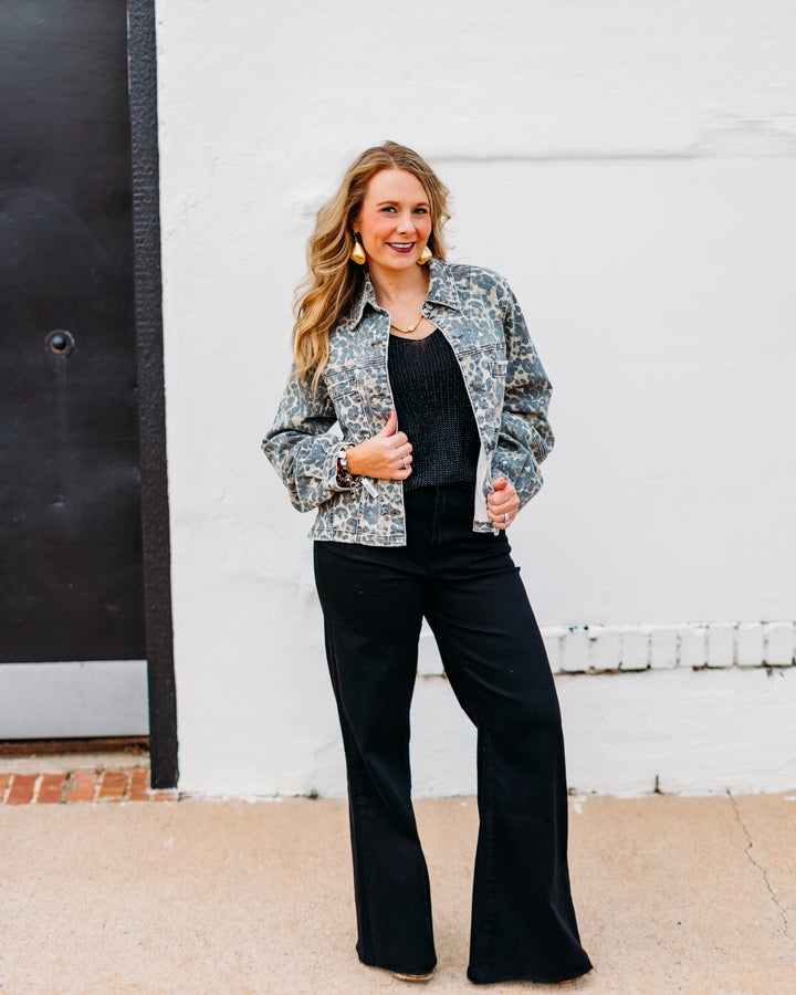 Kut: Bailey Button Front Jacket in Tan/Brown Leopard