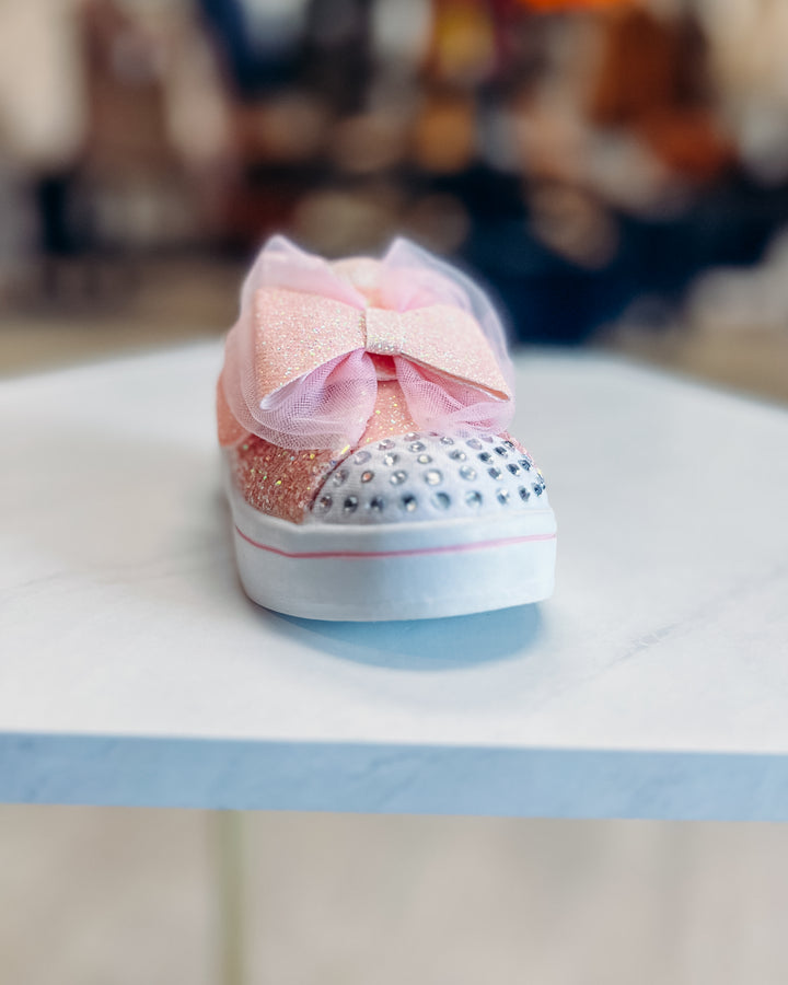 Skechers: Twinkle Toes Twi-Lites Sweetie Bow Light Pink Sneakers