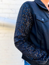 Load image into Gallery viewer, Multiples: Sequin Sleeve Black Jacket
