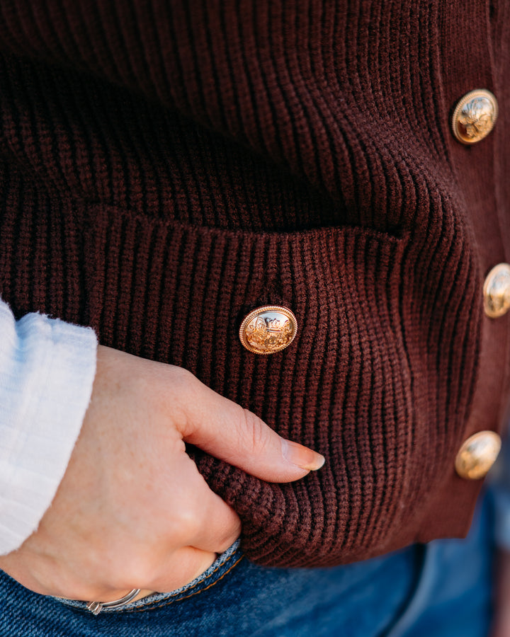 Steve Madden: Aliya Sweater Vest in Dark Brown