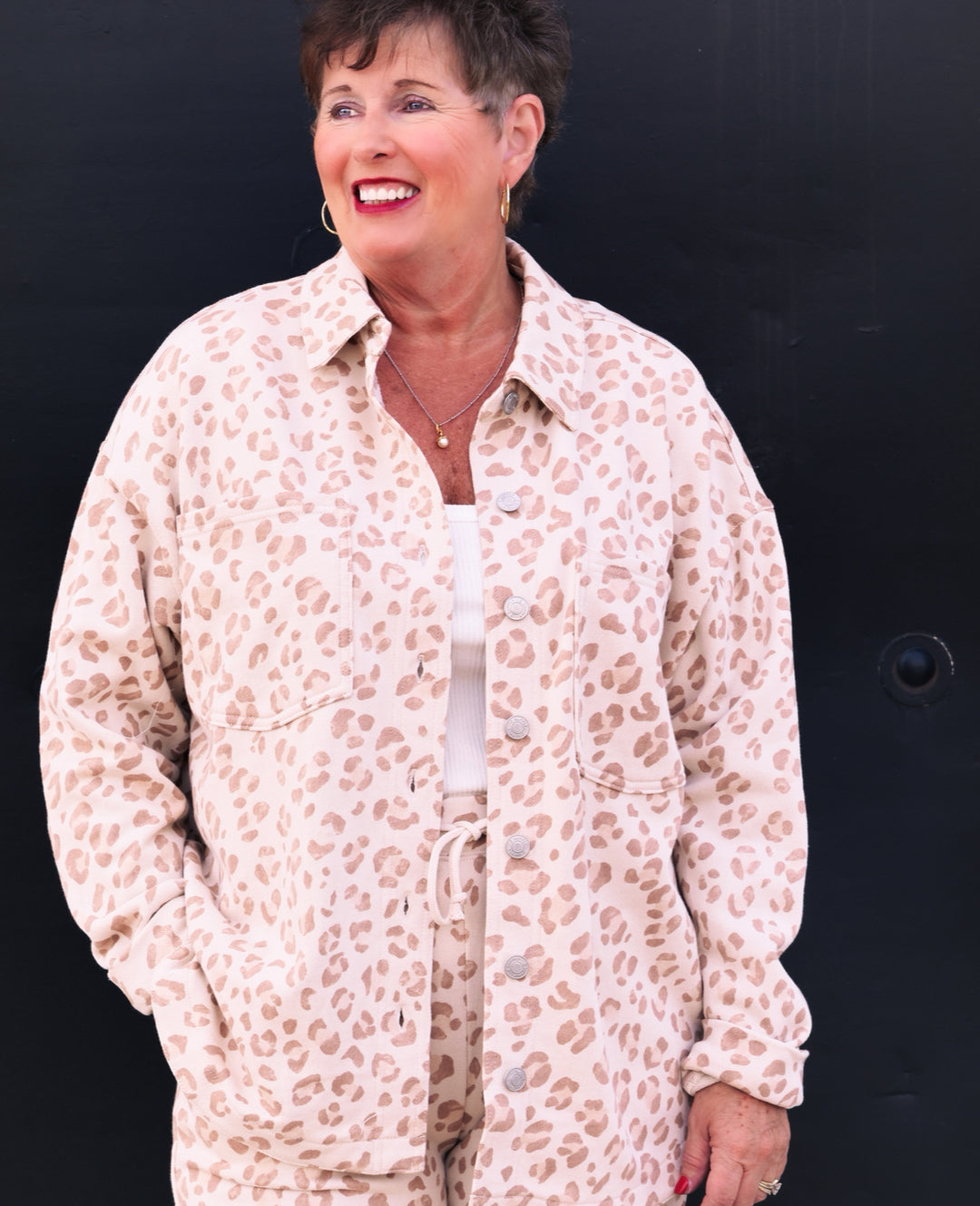 Z Supply: All Day Knit Leopard Jacket in Sandstone (ZJ263248S)