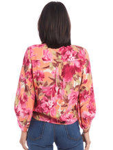 Load image into Gallery viewer, Karen Kane: Blouson Sleeve Tie Front Top in Floral Print Flo
