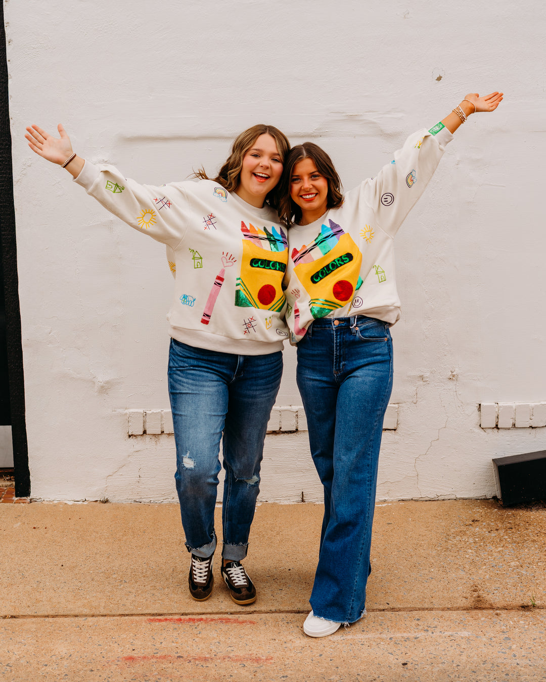 Queen of Sparkles: Crayon and Doodle Sweatshirt in Multicolor