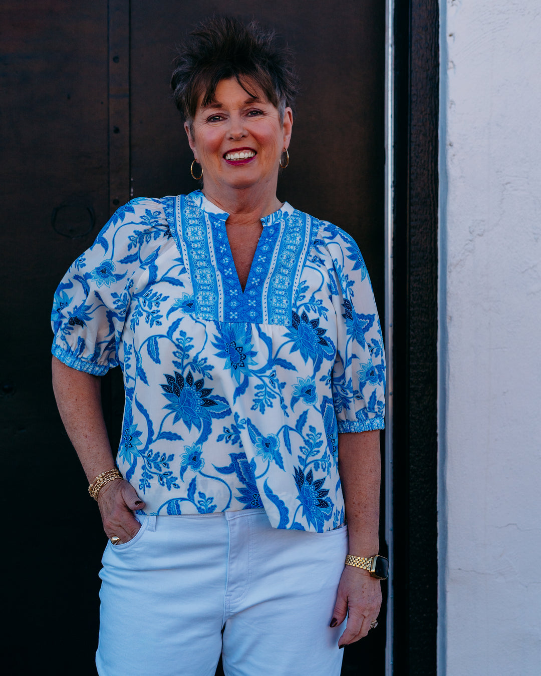 Joy Joy: Front Yoke Top in Dutch Meadow (76A4839)