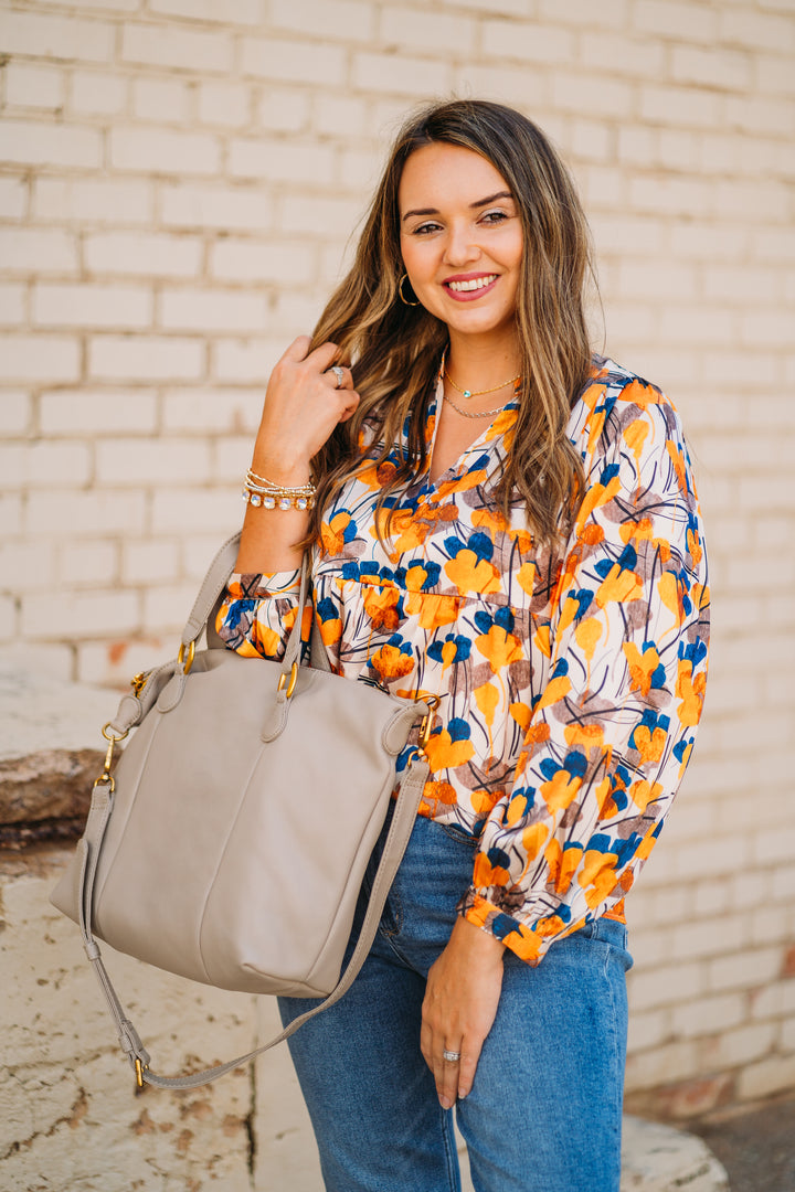 JoyJoy: Autumn Petals Batwing Top 69G7498