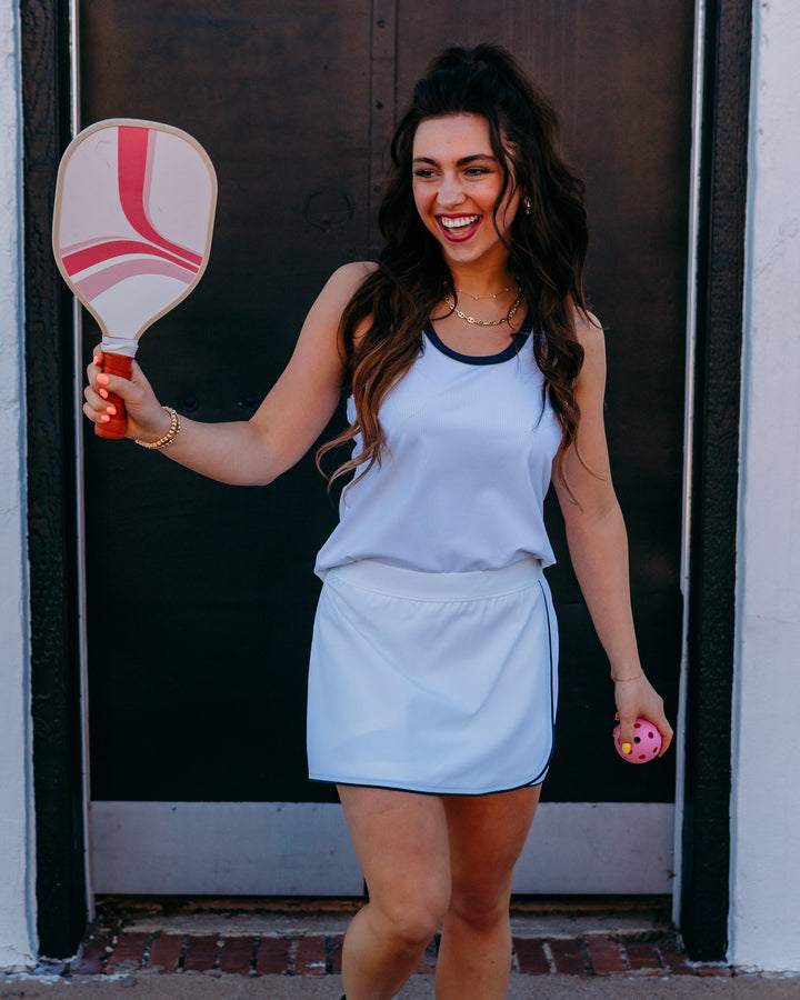 Varley: Tegan Performance Tank in White (VAR03099) - The Vogue Boutique