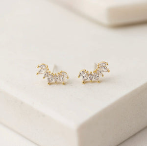 Lovers Tempo: Crown Climber Earrings In Clear