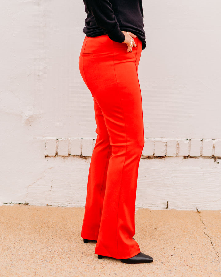 Spanx: SPANXsupersmooth™ PerfectFit Ponte Micro Flare Pant in True Red