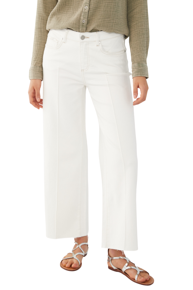 French Dressing Jeans Olivia Wide Leg Crop Jeans in White 2475511