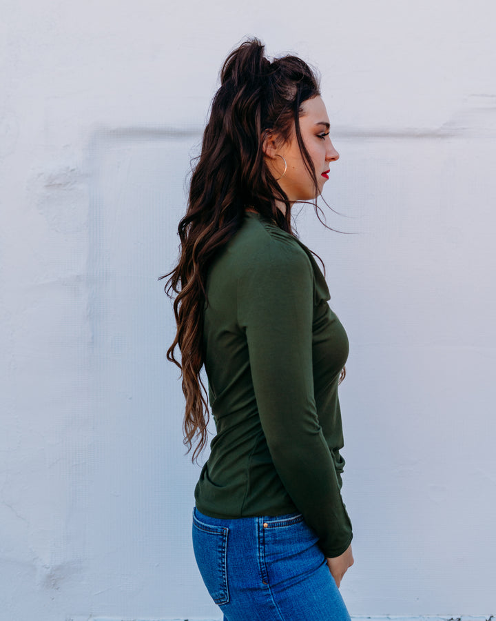 Liverpool: Long Sleeve Mock Neck in Forest Shade