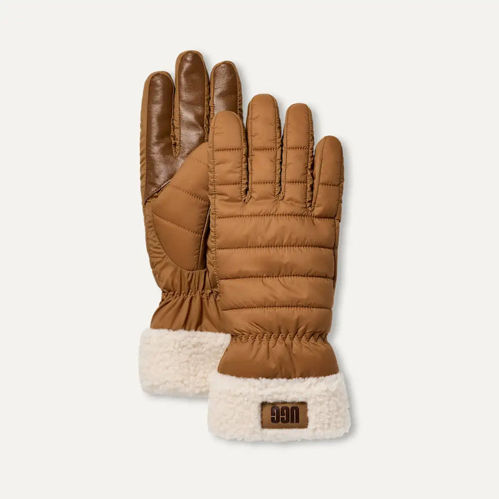 Ugg: W Aw Uggfluff Cuff Glove in Chestnut