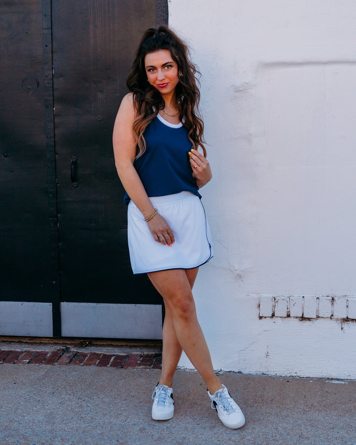 Varley: Tegan Performance Tank in Blue Nights (VAR03099) - The Vogue Boutique