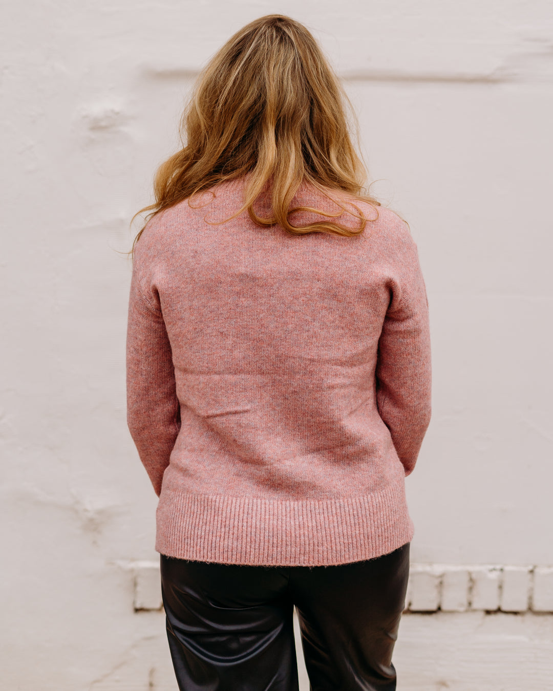 Charlie B: Mock Neck Sweater With Fancy Button at Neck in Primrose