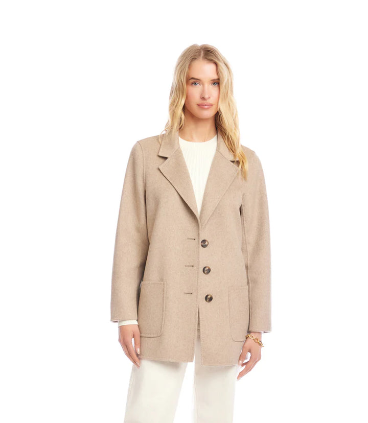 Karen Kane: Oversized Brushed Blazer in Wheat 3L33700