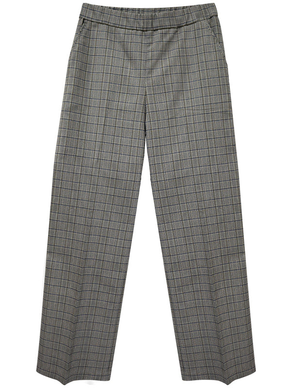Karen Kane: (Rosy Rebel) Straight Leg Trousers In Check