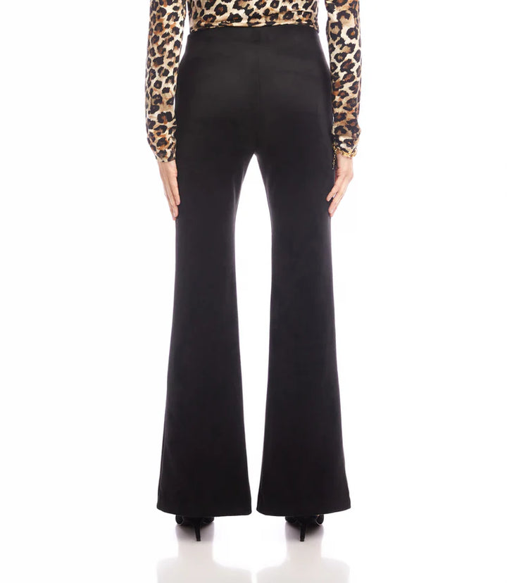 Karen Kane: Faux Suede Front Slit Pants in Black 3L71511