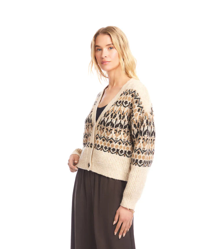 Karen Kane: Jacquard Cardigan Sweater in Multi Color 3L89145