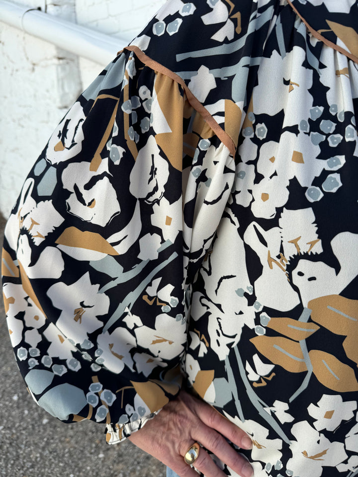 Jade: Trimmed Top in Fall Bloom