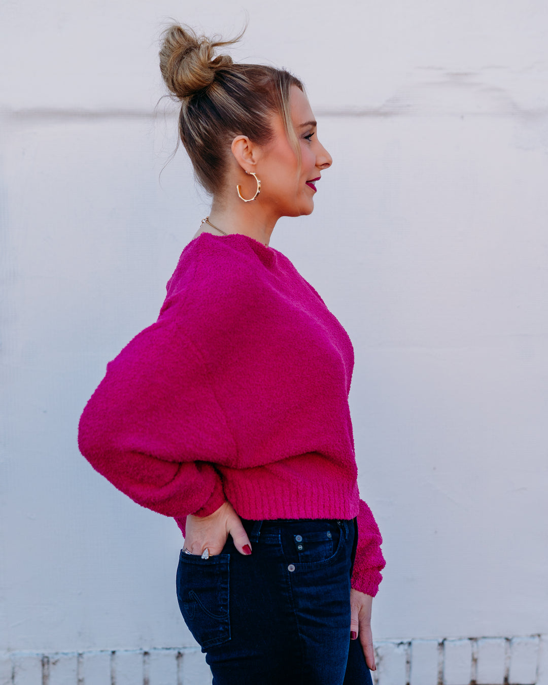 UGG: Novalie Slouchy Pullover Sweater in Chroma Pink (1172230)