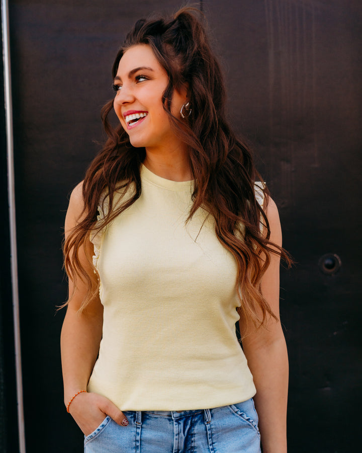 Dear John: Bridget Tank Top in Pale Lime Yellow - The Vogue Boutique