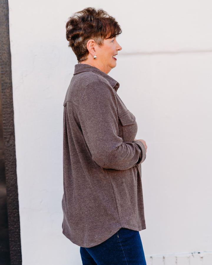Thread & Supply: Cassian Shirt in Brown T4444PVTS