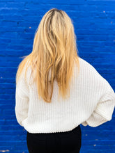 Load image into Gallery viewer, Glam: Open Cable Knit Sweater in Cream
