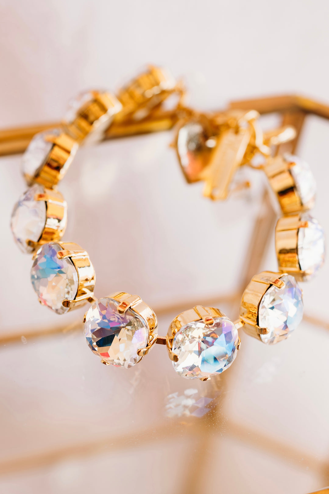 Mariana: “Butter Pecan” Gold Clear Bracelet B-4326/2-001MOL-YG - The Vogue Boutique