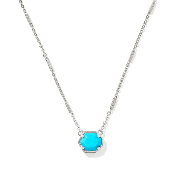 Kendra Scott: Mabel Necklace in Silver Turquoise