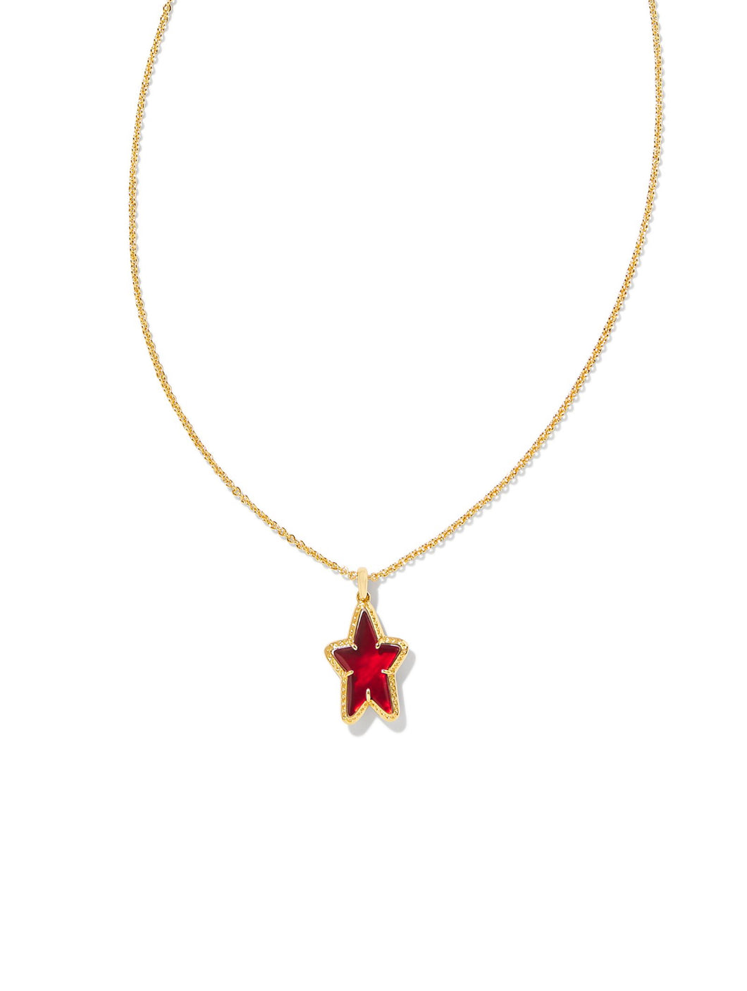Kendra Scott: Ada Star Short Pendant Necklace in Gold Red Illusion