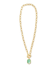 Load image into Gallery viewer, Kendra Scott: Daphne Link Chain Necklace in Gold Light Green MOP
