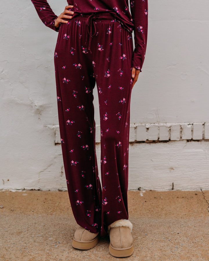 Z Supply: At Ease Ditsy Pant in Merlot