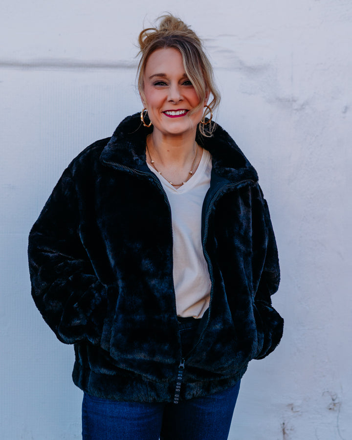 UGG: Tash Faux Fur Jacket in Black (1161090)