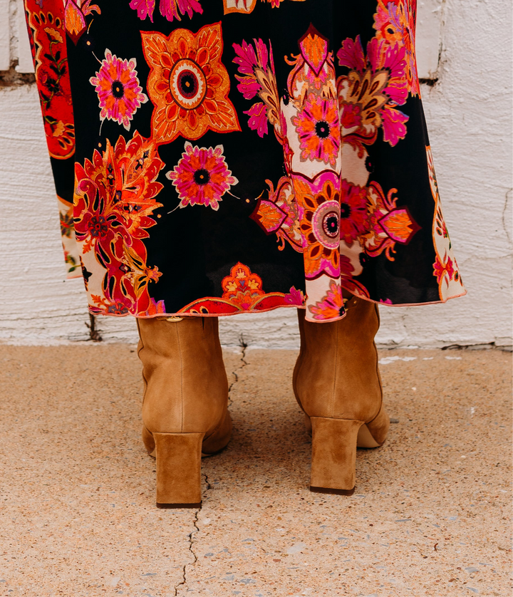 Sam Edelman: Saige Suede Pointy Toe Boot in Tan