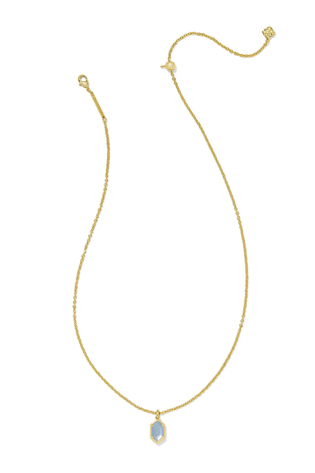 Kendra Scott: Hallie Short Pendant in Gold Sky Blue MOP