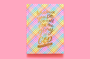 Taylor Elliott Designs: Colorful Gingham Notebook - Bible Verse