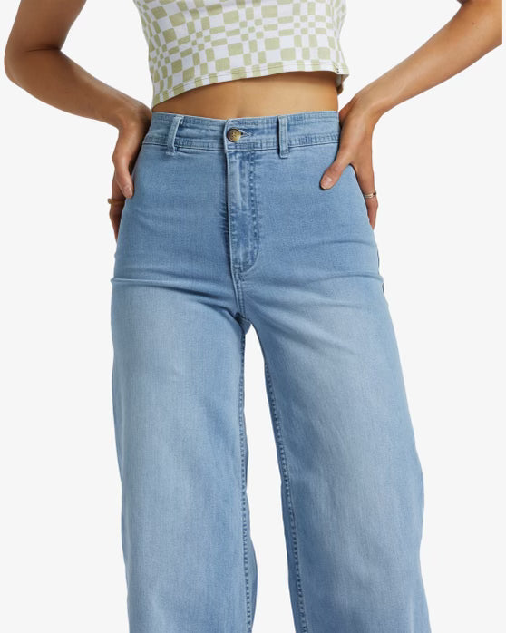 Billabong: Free Fall Wide Leg Jeans in Surf Spray