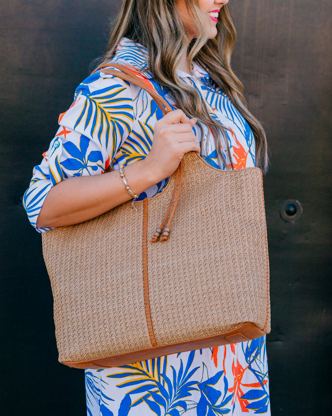Hobo: La Jolla Tote in Meadow Woven Straw - The Vogue Boutique