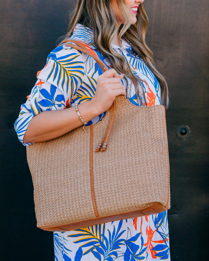 Hobo: La Jolla Tote in Meadow Woven Straw - The Vogue Boutique