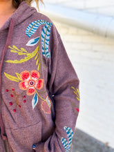 Load image into Gallery viewer, Johnny Was: Isabella Zip Up Thermal Hoodie in Dark Chocolate
