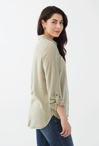 French Dressing Jeans: Embellish Shirt in Sage
