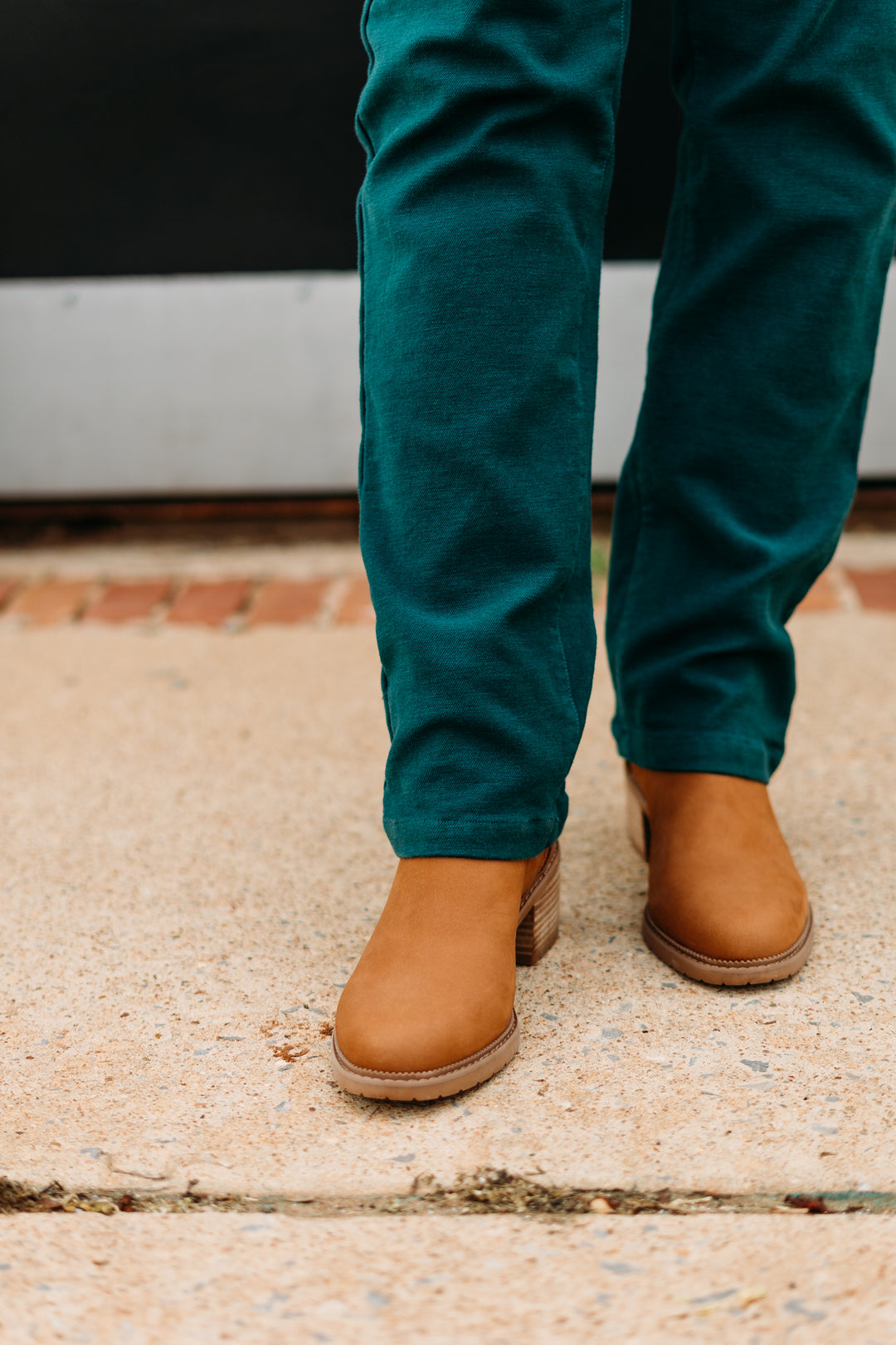 Multiples:  (Sun Stone) Zip Front Ankle Jeans in Deep Green(M35711PM)