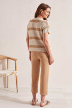 Load image into Gallery viewer, Tribal: Short Sleeve Scoop Neck Sweater in Dune 1725O-3895
