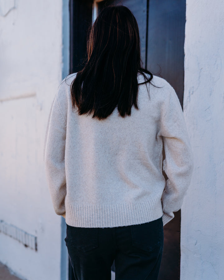 Karen Kane: Hand Embroidered Sweater in Light Oatmeal (4L89207)