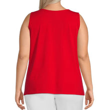 Load image into Gallery viewer, Multiples: Double Scoop Neck Solid Knit Tank Top in Red M24110TM
