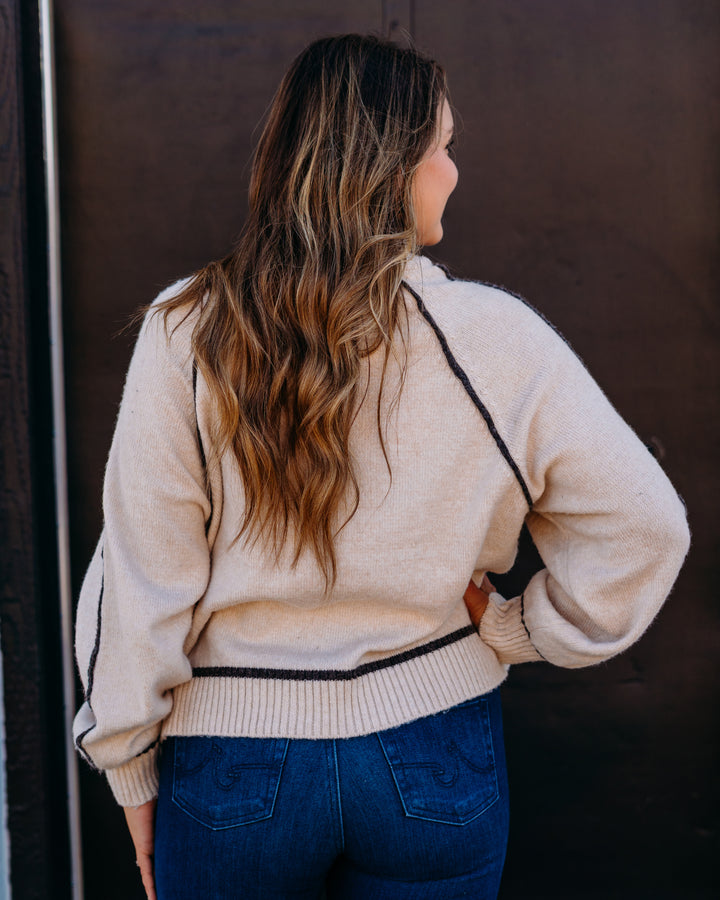 Z Supply: Alps Half Zip Sweater in Light Oatmeal Heather