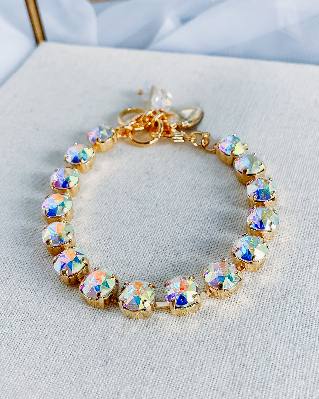 Mariana: Clear Small Stone Bracelet - B-4252-001AB-YG - The Vogue Boutique
