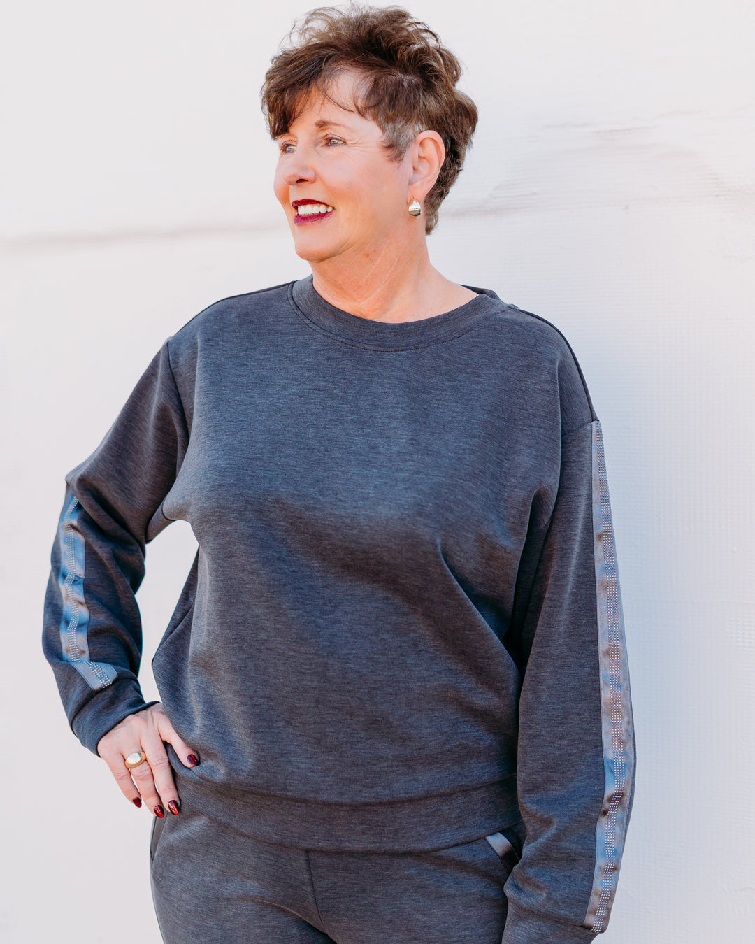 Esqualo: Dark Grey Modal with Rhinestone trim (05504)
