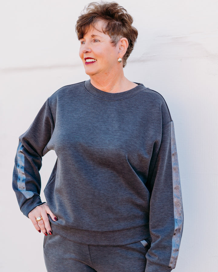 Esqualo: Dark Grey Modal with Rhinestone trim (05504)
