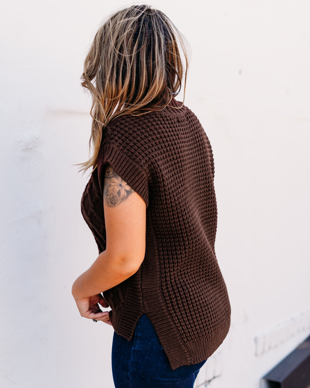 Dear John: Briana Short Sleeve Sweater in Cappuccino