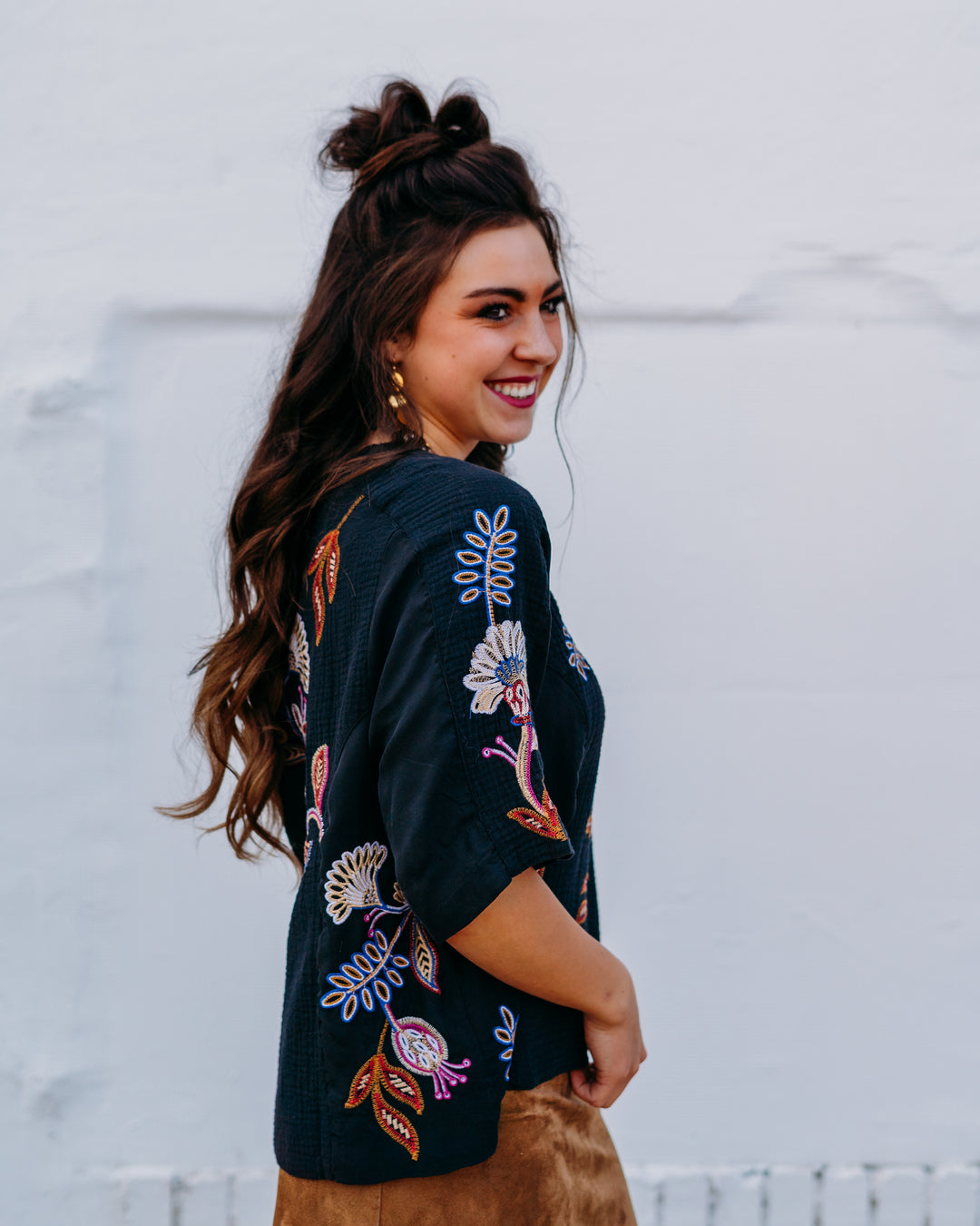 Johnny Was: Mixed Media Dolman Blouse in Gineva